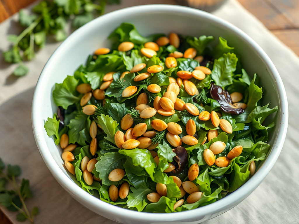 Limonlu Taze Ot ve Yeşillik Salatası