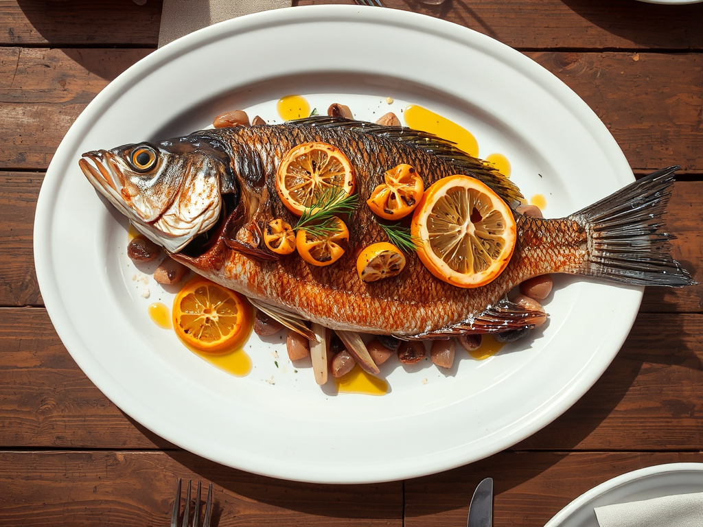 Fırında Levrek - Rezene ve Narenciye ile