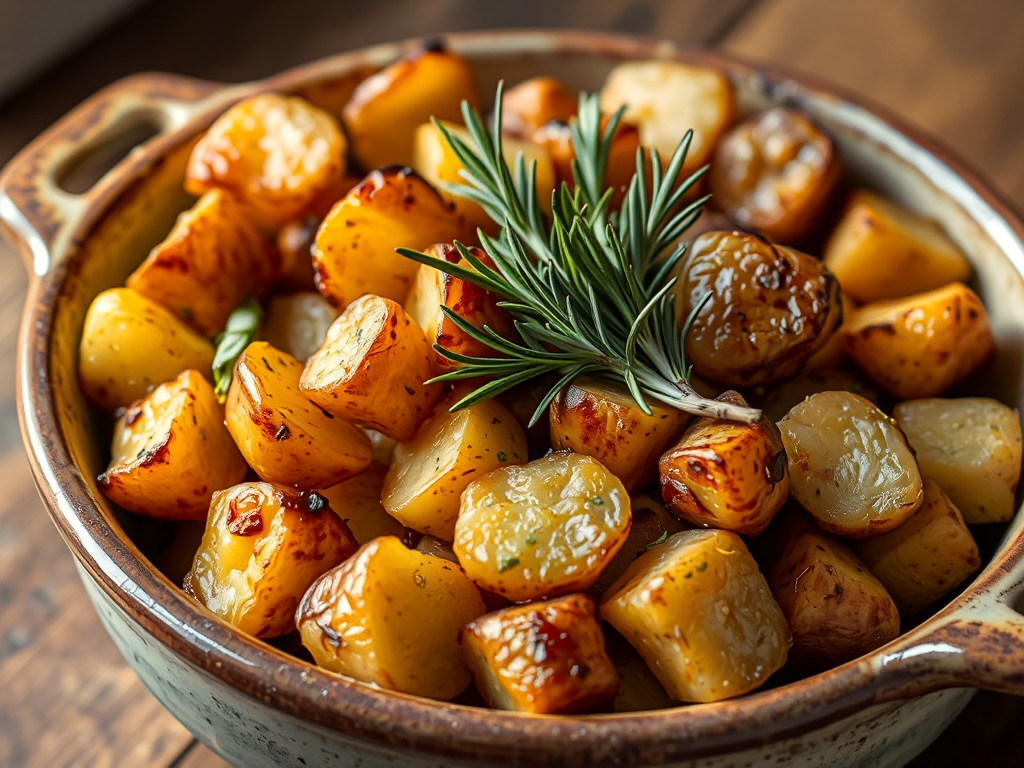 Fırında Bebe Patates - Sarımsak ve Biberiye ile