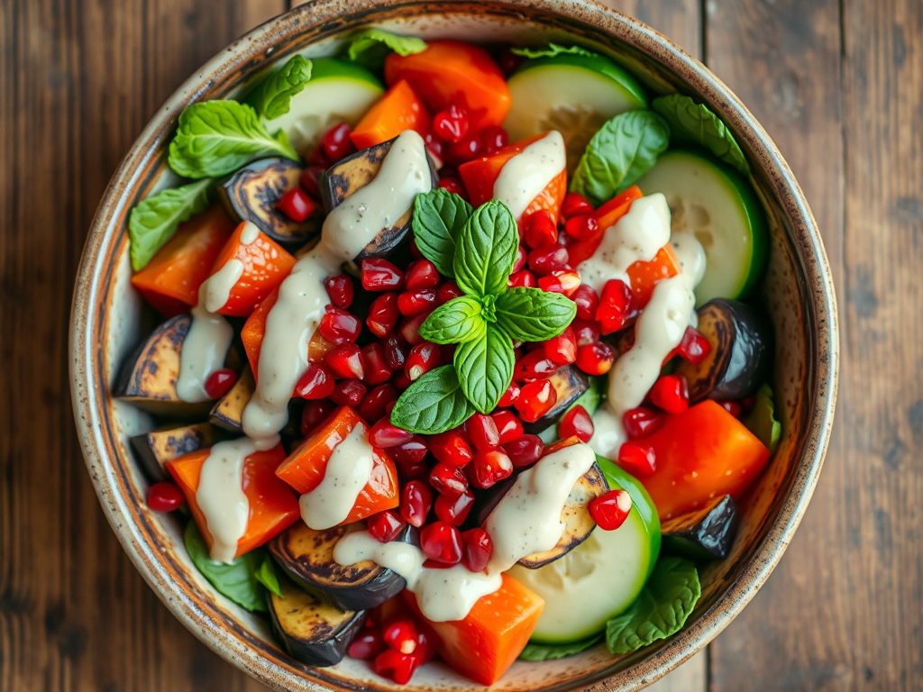 Tahinli Közlenmiş Patlıcan Salatası