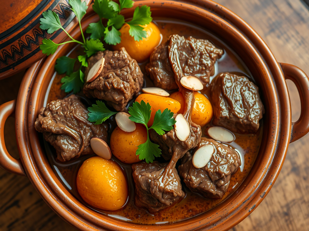 Fas Usulü Kuzu Tajin Kayısılı ve Bademli