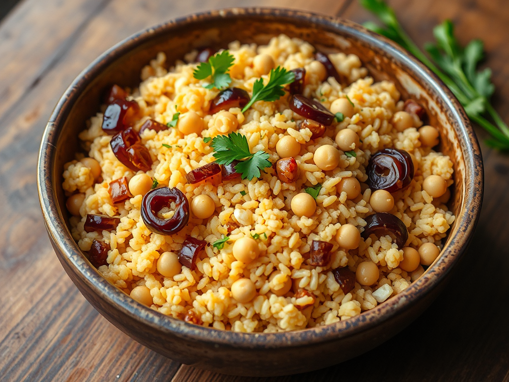 Tereyağlı Kuskus Karamelize Soğan ve Nohutlu