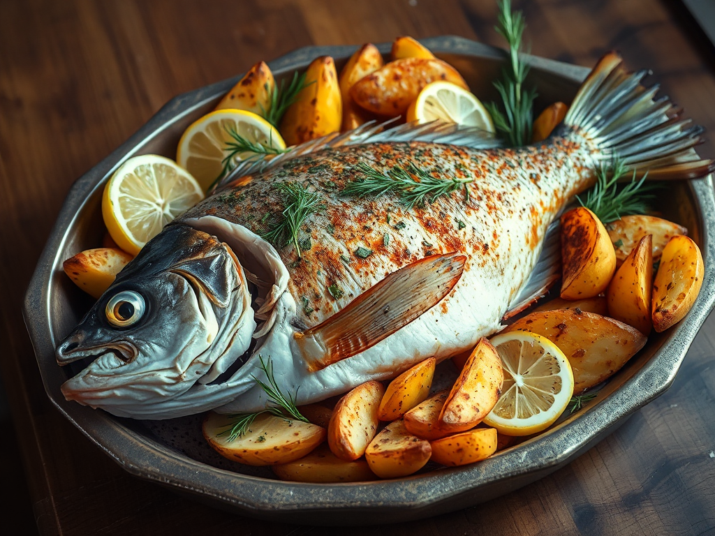 Fırında Bütün Çipura (Limonlu Otlu Çipura)