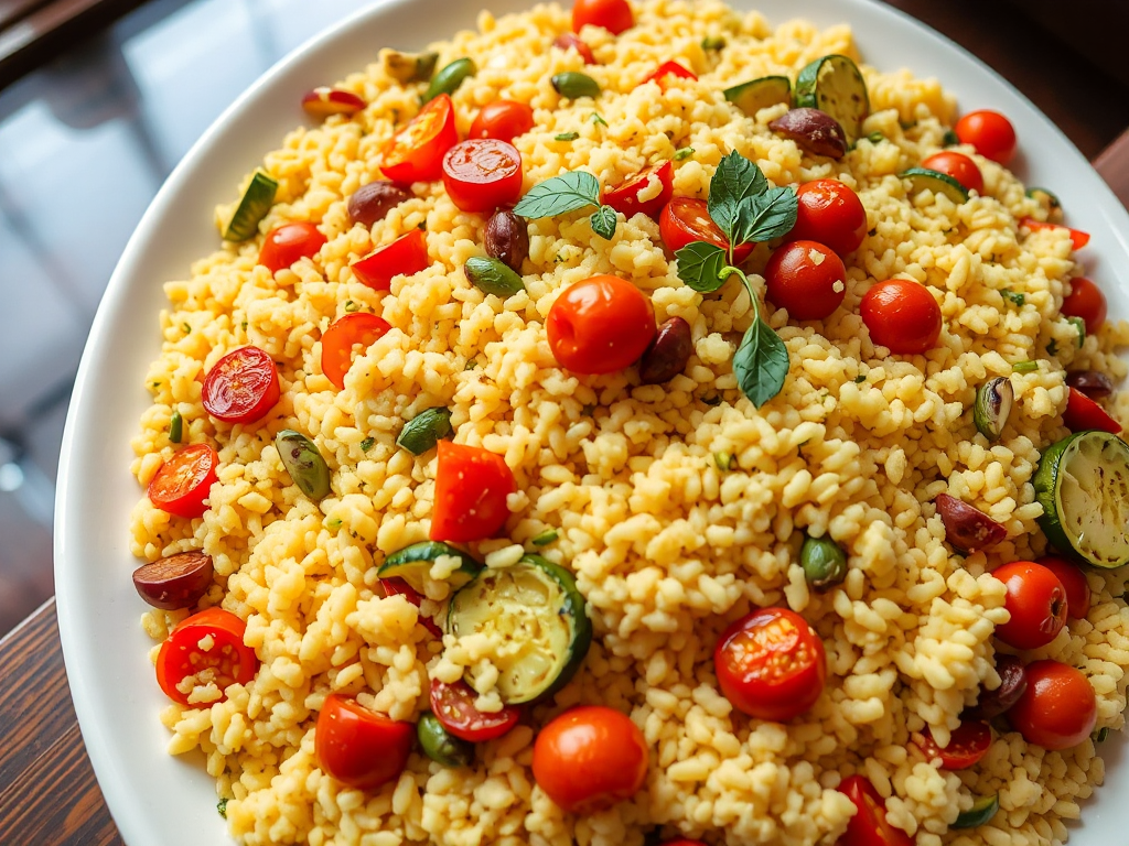 Otlu Kuskus Kavrulmuş Sebzeler ve Antep Fıstığı ile