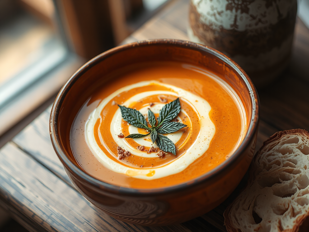 Velvety Mushroom Soup with Thyme and Cream