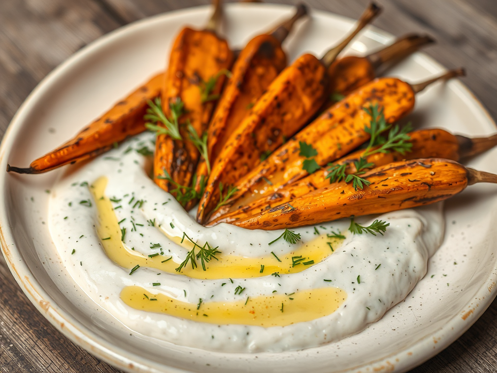 Kimyonlu Fırın Havuç Yoğurtlu ve Tahinli