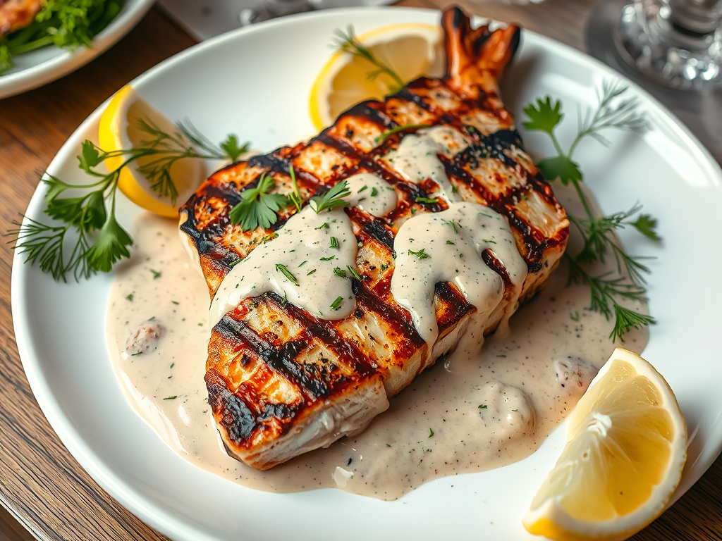 Izgara Kılıç Balığı Tarator Soslu