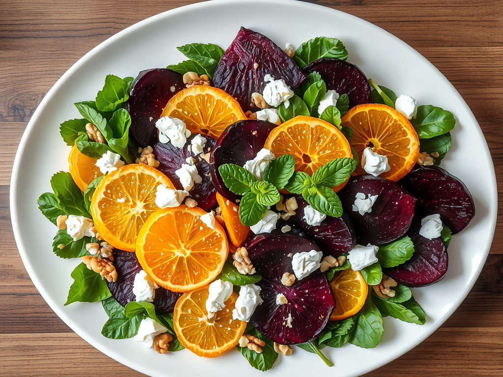 Roasted Beet and Orange Salad with Walnuts and Feta