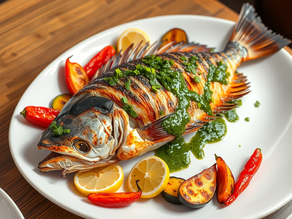 Izgara Çipura Chermoula Sos ve Tuzlanmış Limon ile