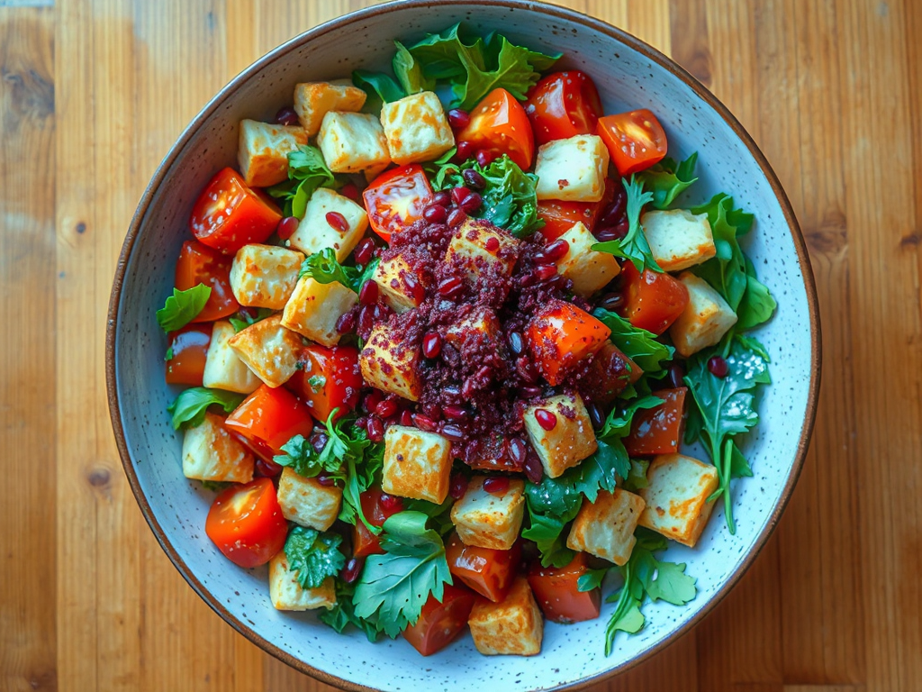 Çıtır Pide ve Nar Ekşisi ile Fattuş Salatası