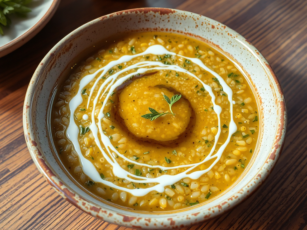 İran Usulü Arpa ve Ot Çorbası Kashk ile