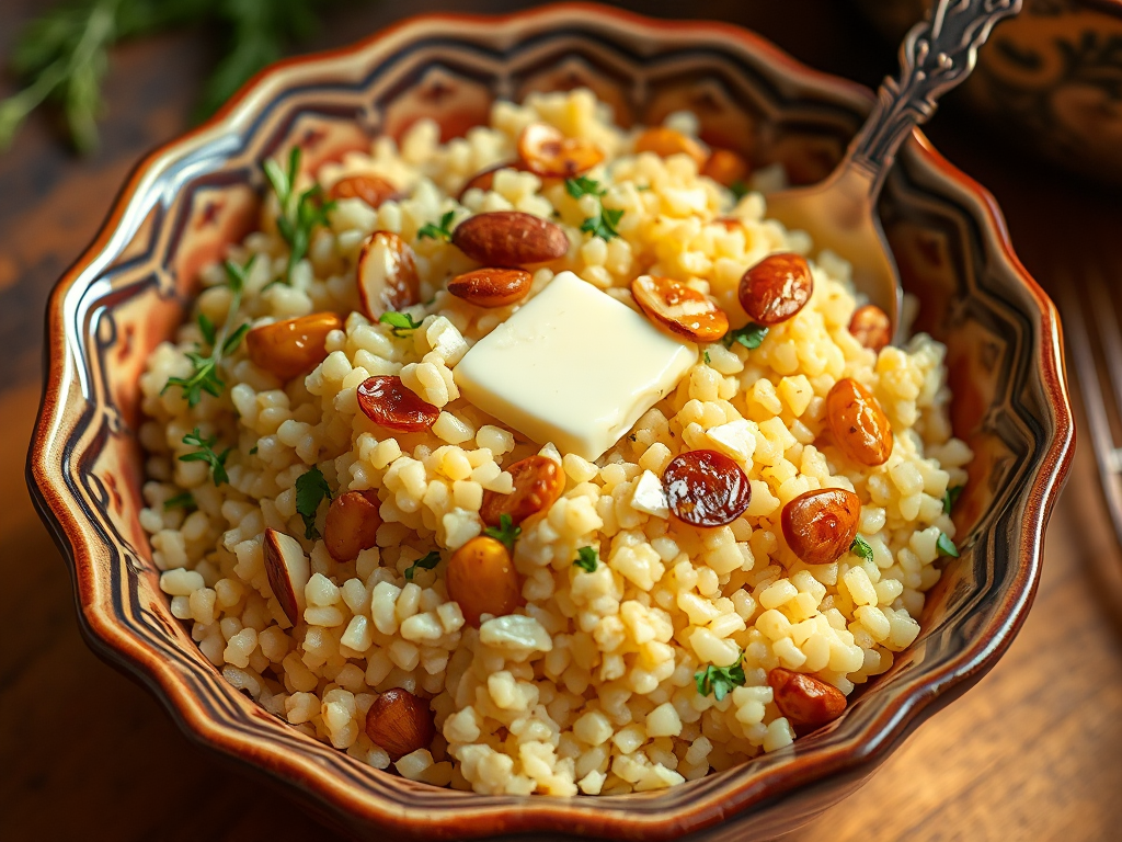 Almond and Herb Couscous with Golden Raisins