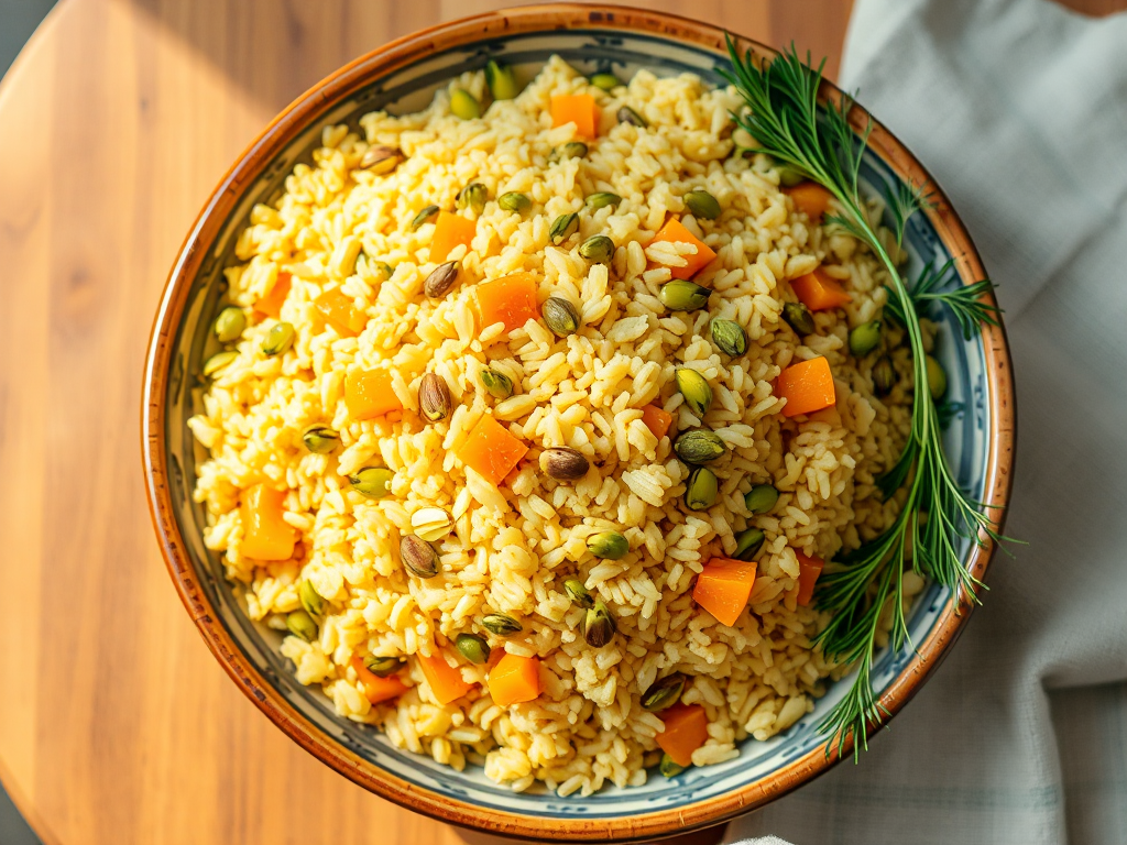 Antep Fıstıklı ve Kayısılı Tereyağlı Bulgur Pilavı