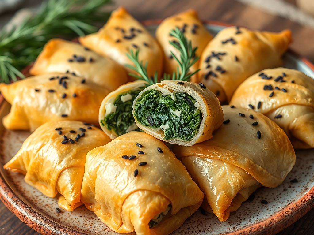 Ispanaklı Peynirli Çıtır Yufka Böreği