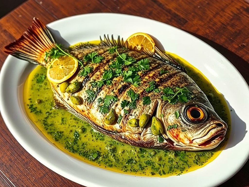 Whole Grilled Sea Bream with Chermoula and Preserved Lemon