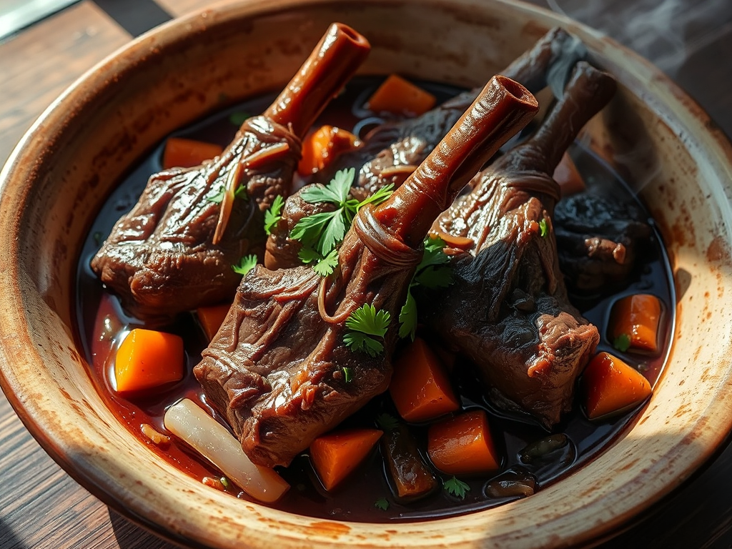 Slow-Braised Beef Shank with Caramelized Onions and Aromatic Spices