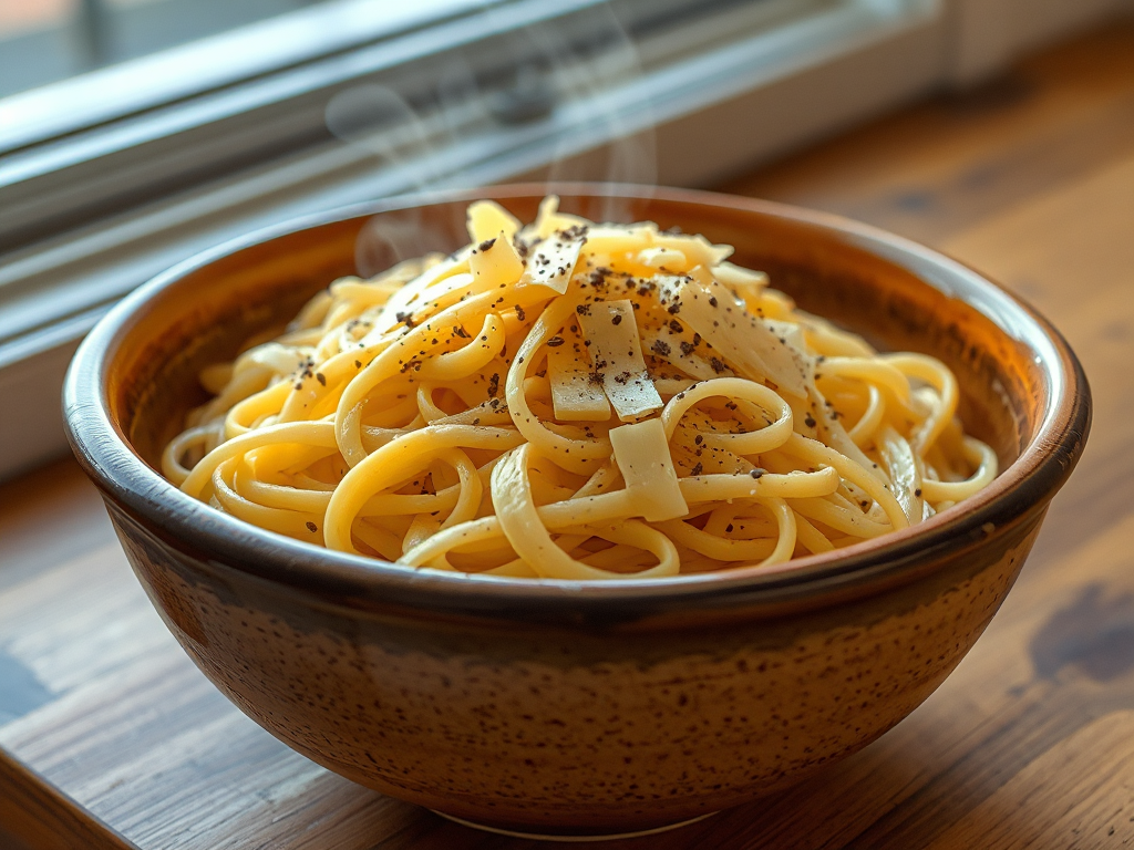 Handmade Egg Noodles with Browned Butter and Aged Kashkaval