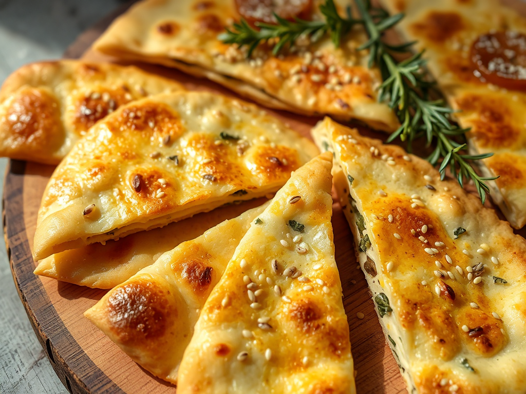 Susamlı Çıtır Peynirli ve Otlu Gözleme