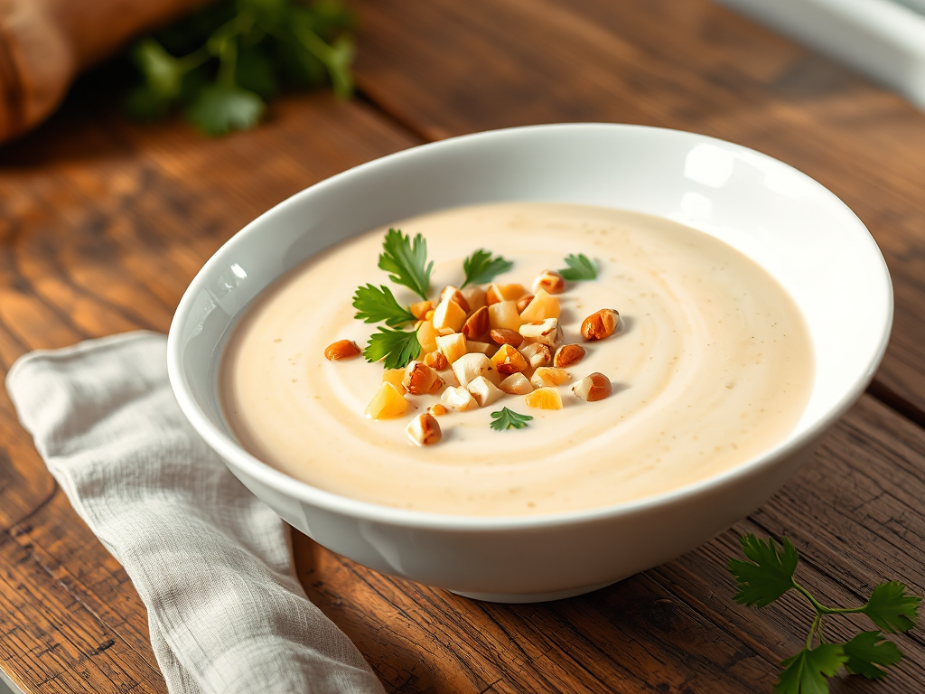 Kereviz Kökü ve Elmalı Kadife Çorba Fındıklı