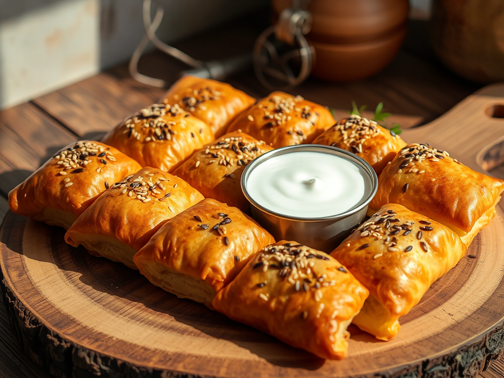Crispy Fried Börek Rolls with Feta and Fresh Dill
