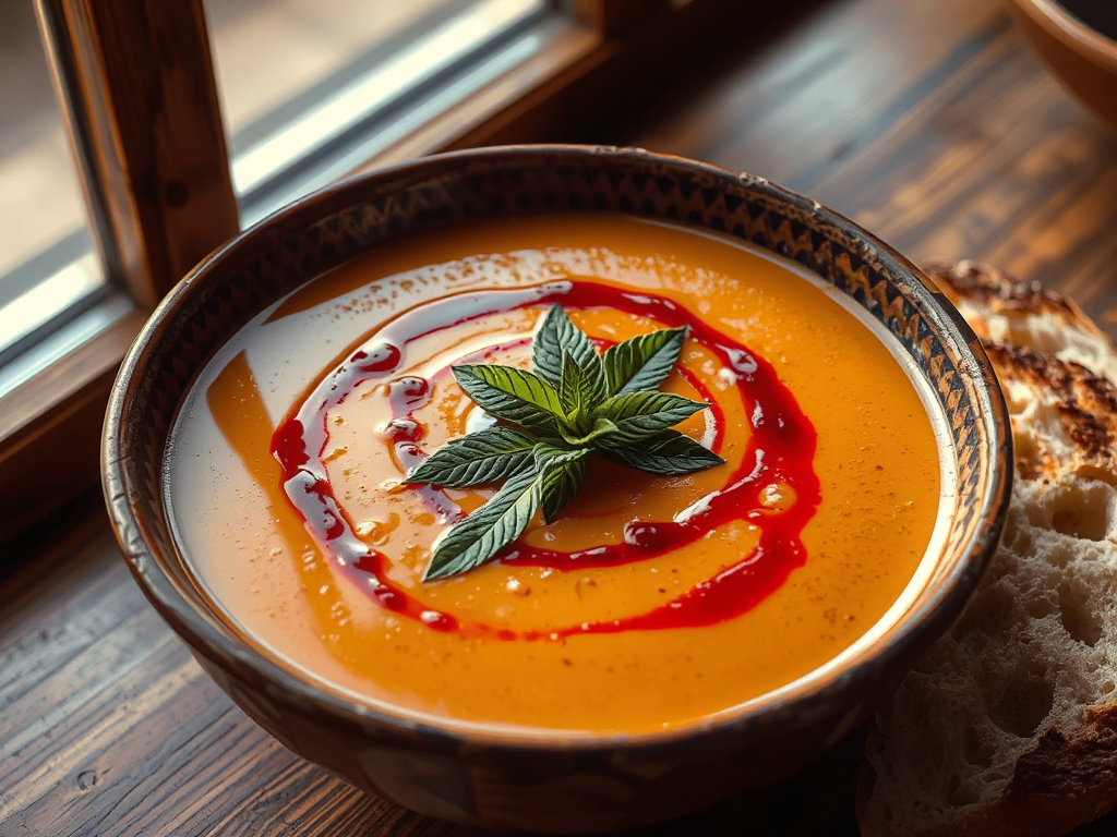 Tarhana Soup with Caramelized Onions and Red Pepper Flakes