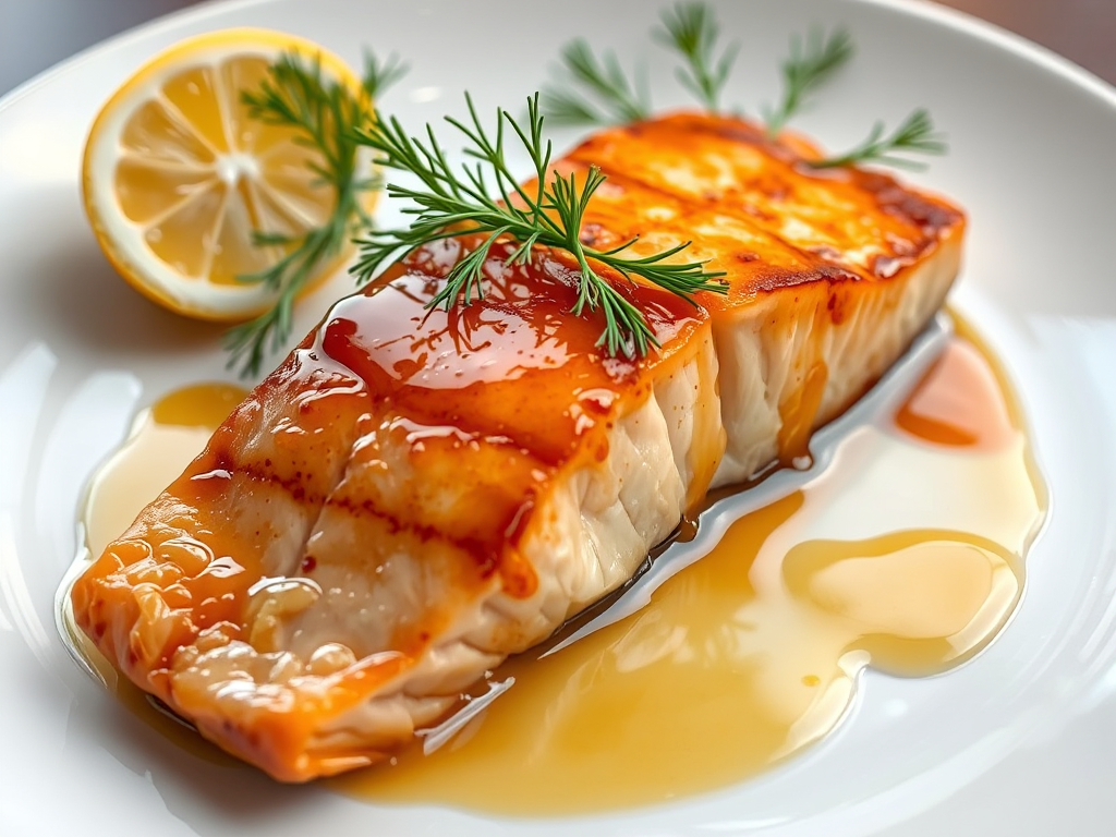 Ballı Hardallı Somon Balığı Dereotlu