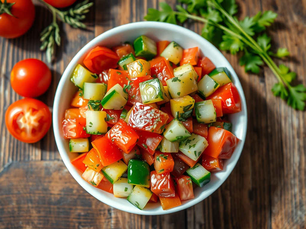 Çoban Salatası - Salatalık, Domates ve Taze Otlarla