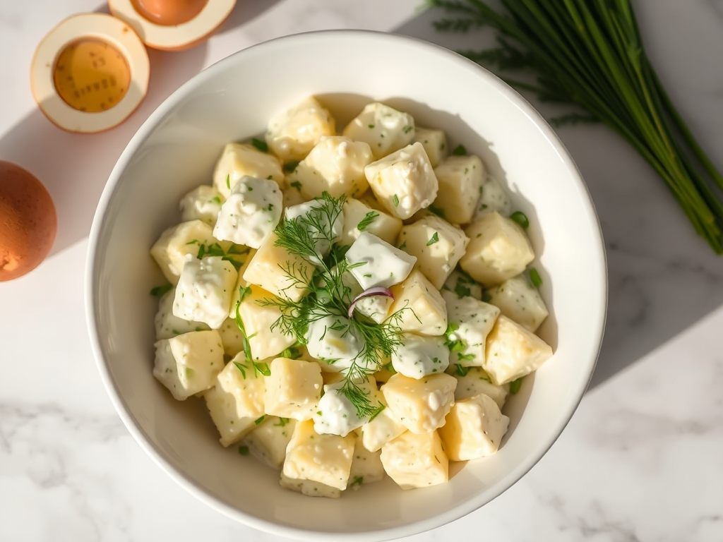 Dereotlu ve Yoğurtlu Patates Salatası