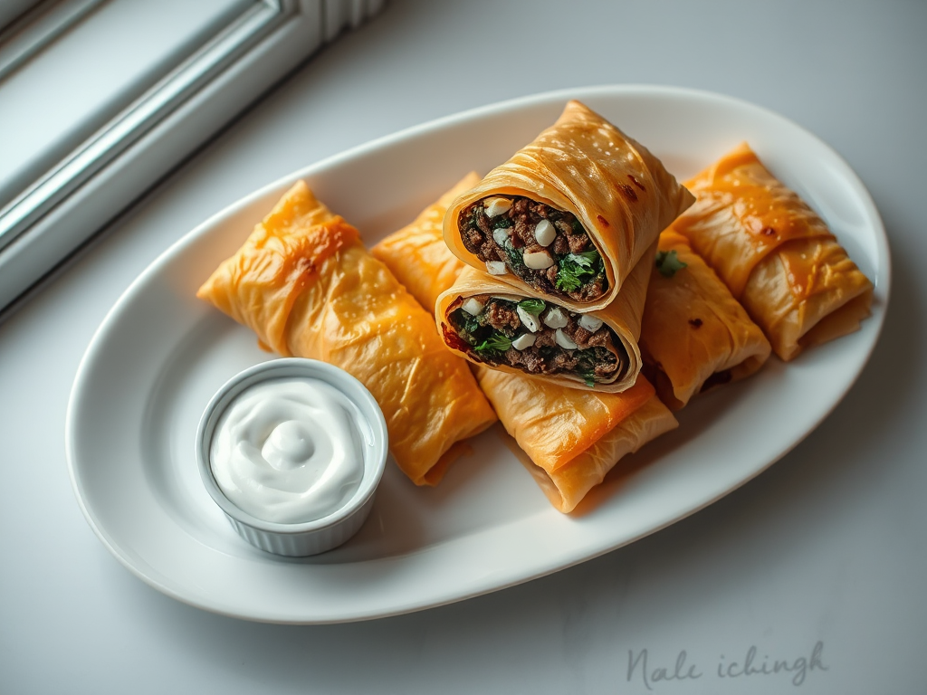Kıymalı Ispanaklı Börek Sarma