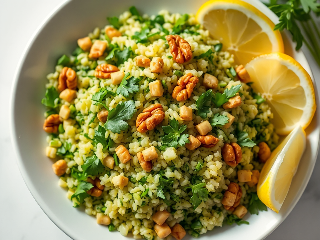 Maydanozlu Bulgur Salatası - Cevizli Limonlu Maydanozlu Bulgur Salatası