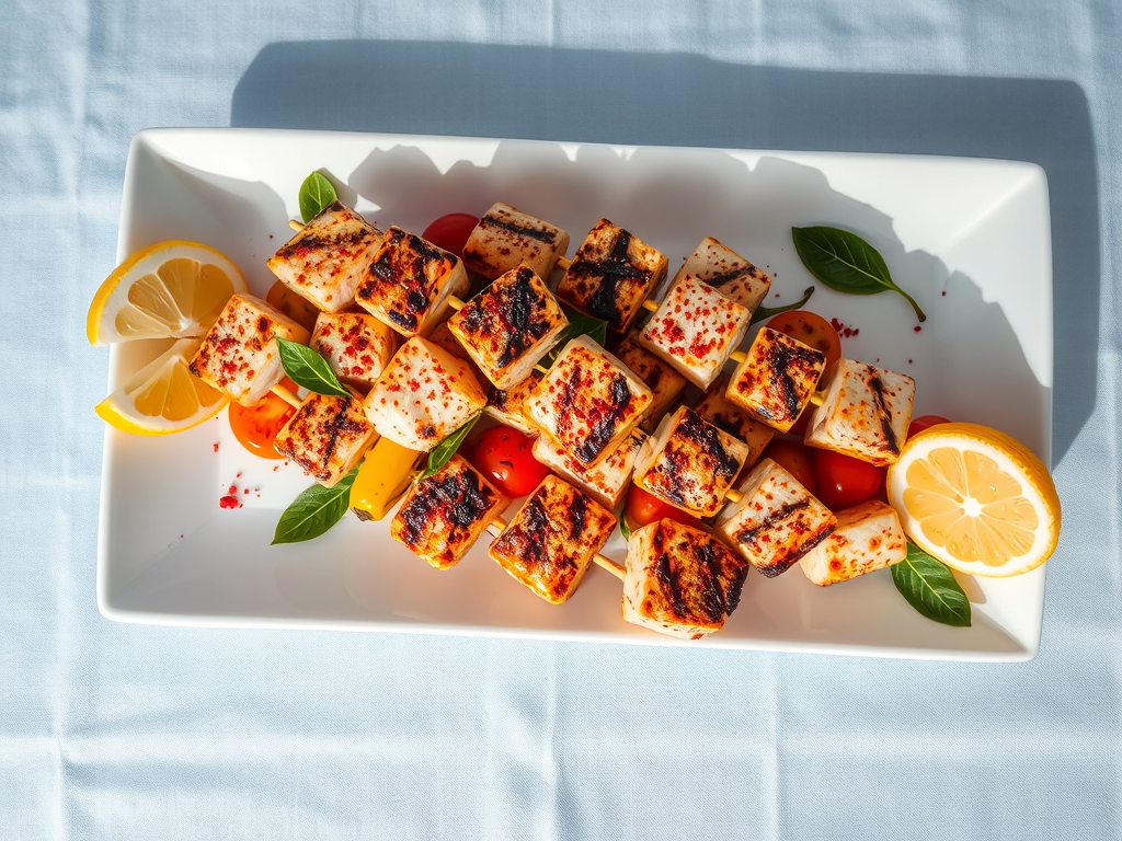 Kılıç Şiş - Grilled Swordfish Skewers with Bay Leaves and Herbs
