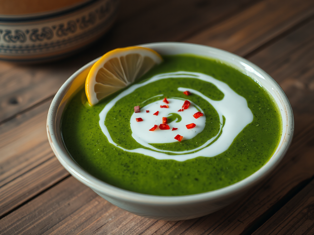Ispanak Çorbası - Turkish Spinach Soup with Yogurt and Lemon