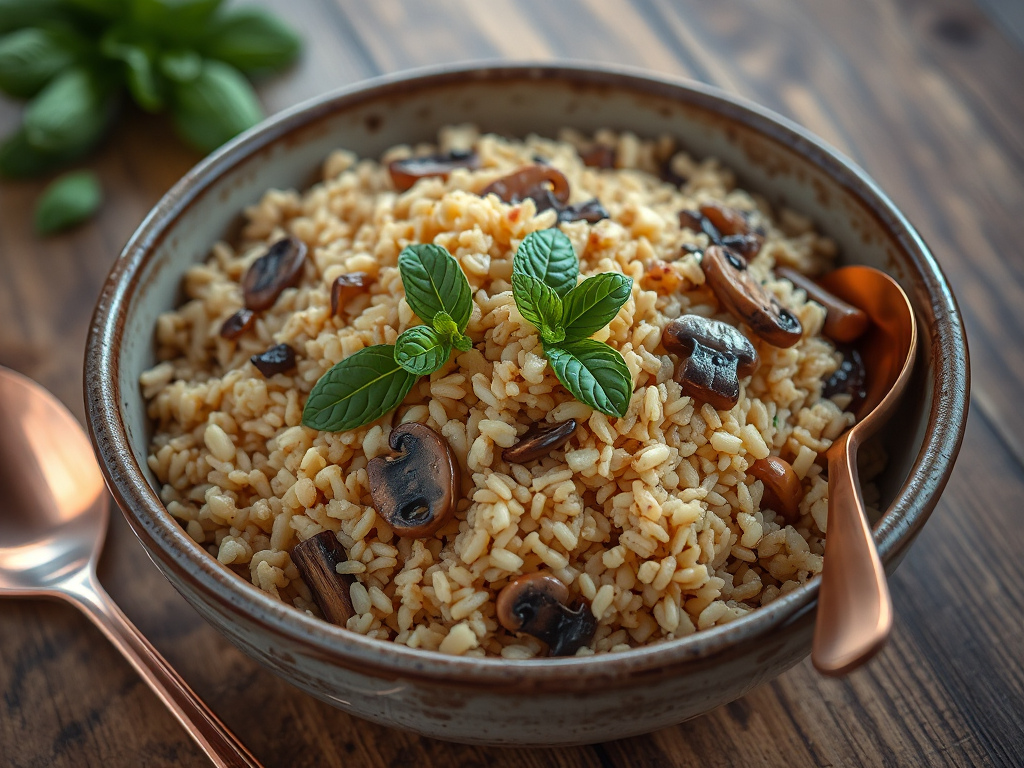 Mantarlı Bulgur Pilavı - Karamelize Soğanlı